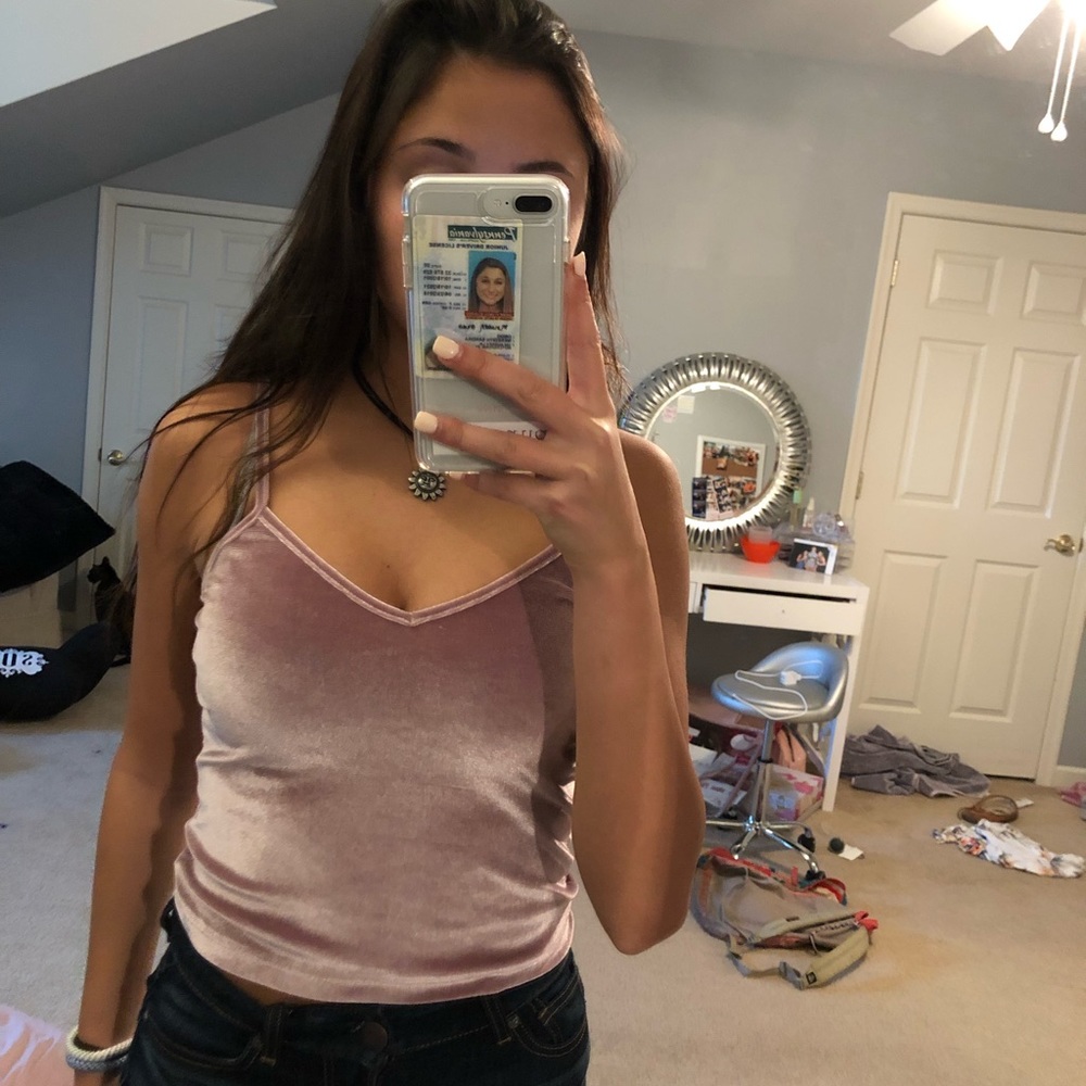 Light pink velvet tank top